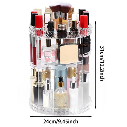 Rotating Crystal Makeup Organizer